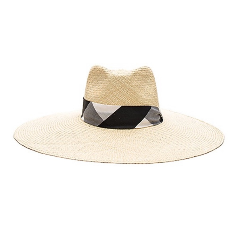 Rag & Bone Wide Brim Panama Hat - Gingham